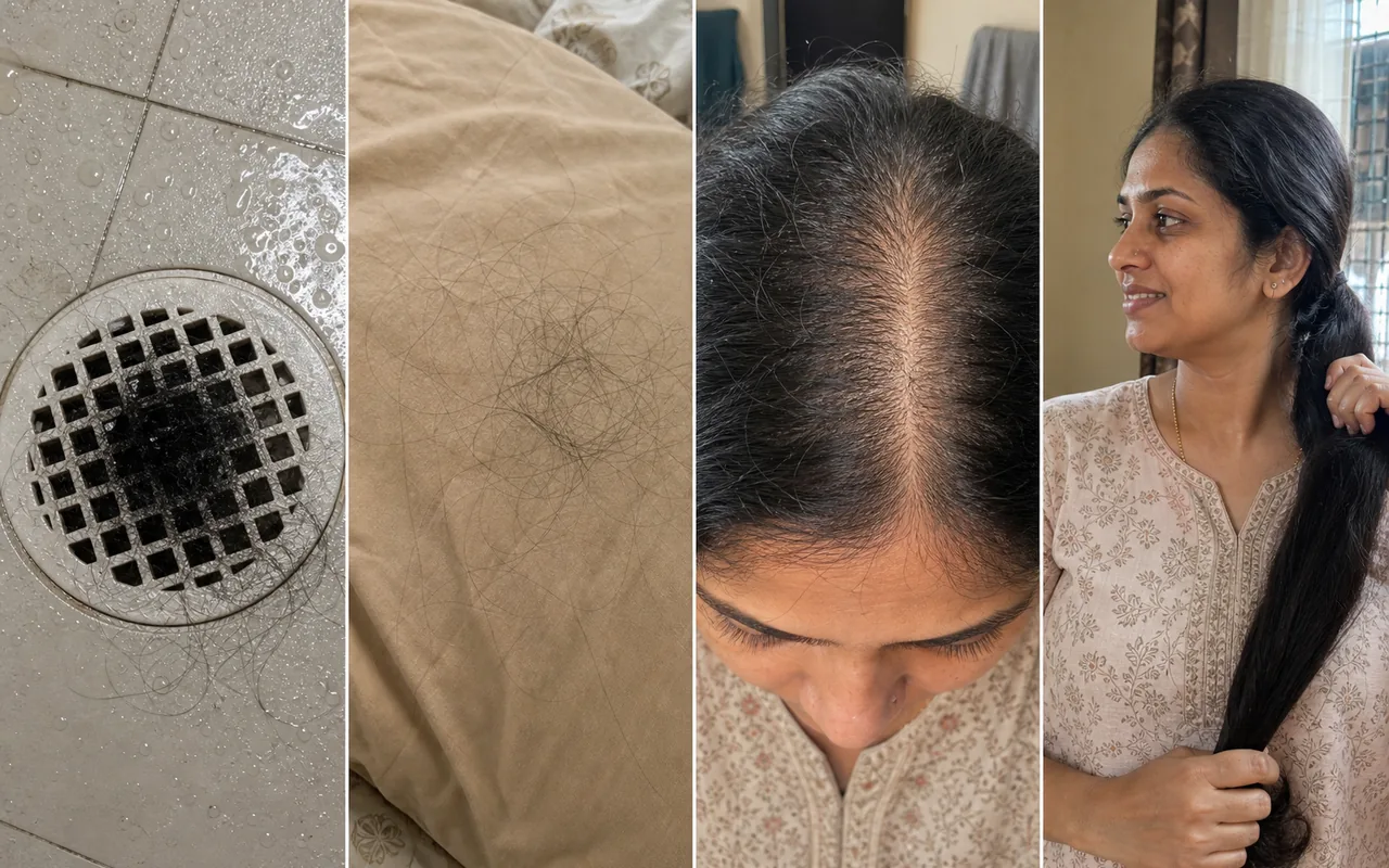 Riya Paul hair fall struggle shown through four emotional everyday moments