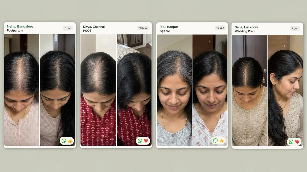 Customer selfie collage shared through WhatsApp